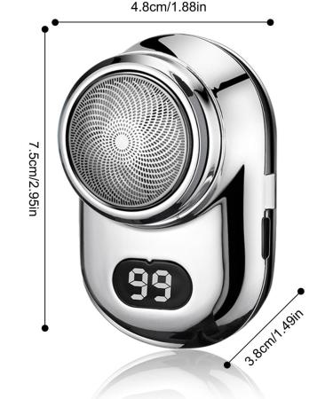 Compact Shaver - Electric Shaver Face Razor | Rechargeable Rotating Razors with Battery Status Display Waterproof Wet and Dry Electric Facial Trimmer Suitable for Home and Travel for Men Silver - Buy Online on GoSupps.com