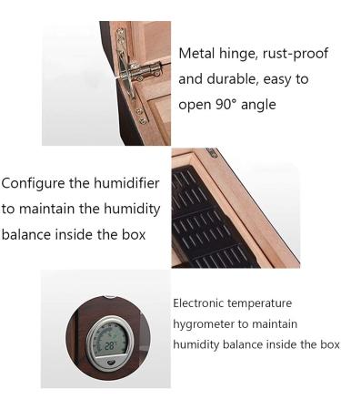 Cigar Box with Hygrometer Glass Top Holds 120 Cigars Double Layer Professional - Buy Online on GoSupps.com