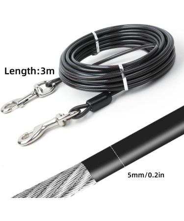 10ft (3m) Dog Tie Out Cable Dog Leads Pet Tie Out CableTie Out Cable for Dogs Outdoor Camping Picnic Strong Pet Safety Rope(10ft (3m) - Buy Online on GoSupps.com
