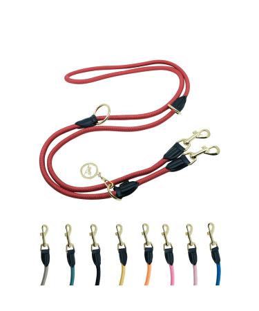 Dog leash 2m Velvetier adjustable for large and medium -sized dogs |Paracord F hrleine |Nylon double linen with 2 carabiners (Milano (red) 2.2 m x 1.1 cm) 2.2 m x 1.1 cm Milano (red) - Buy Online on GoSupps.com