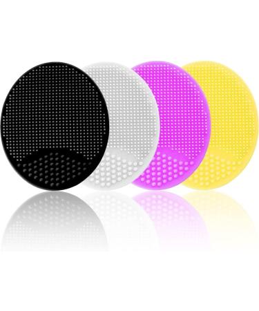 Baby cradle caps brush baby bathing brush silicone peeling brush |The Skinsoother baby essential for dry skin cradle cap and eczema small - black & white & yellow & purple)