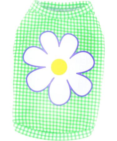 Zunea Dog Shirts for Small Dogs Soft Cotton Summer T-Shirts Plaid Flower Puppy Vest Clothes Breathable Basic Shirt Pet Girl Boy Cool Tank Top Chihuahua Yorkshire Terrier Apparel Green M M green - Buy Online on GoSupps.com