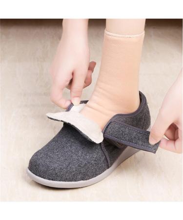 Yytcsjz 22.5CM Grey Swollen Feet Diabetic Edema Boots Slippers - Extra Wide Surgery Recovery Shoe for Elderly Plantar Fasciitis - Non Slip & Fattening - Buy Online on GoSupps.com