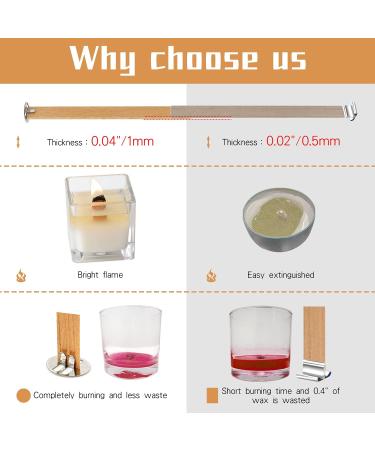 Visgaler 150 Pcs Cherry Wood Candle Wicks | Natural Crackling, Environmentally-Friendly | 50 Set - Buy Online on GoSupps.com