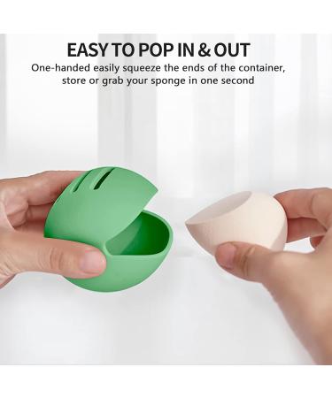 Fauxomor Makeup Sponge Holder | Triple-Side Breathable Silicone Beauty Blender Travel Case | Ultra-Soft Mint Green | Compatible with all Makeup Sponges | 1 Pack (B-mintgr n) - Buy Online on GoSupps.com