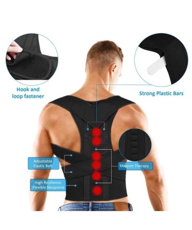 Back brace Posture Corrector Brace Shoulder Back Support Belt Braces & Supports Belt Shoulder Posture Unisex lofty ambition Black M - Buy Online on GoSupps.com