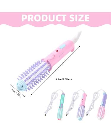 Buy Mini Curling Iron Brush - Compact Heated Round Brush for Volumizing & Curls | Travel Size for Short & Medium Hair - Purple - Buy Online on GoSupps.com