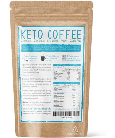 Barista Style Keto Coffee with MCTs & Electrolytes - 30 Servings, 150g - Vegan & Zero Sugar - UK Made - Buy Online on GoSupps.com