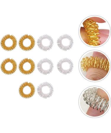 Gatuida 10pcs Finger Massage Ring Toy - Carbon Steel Pointed Medicine Rings for Relaxation & Stress Relief - Buy Online on GoSupps.com