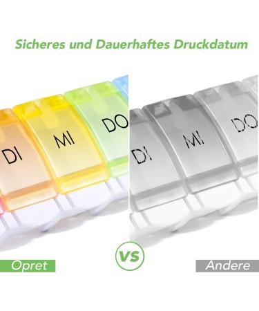 Buy Opret 7-Day Rainbow Pill Organizer | Small Oak Medication Box for Easy Daily Use - Buy Online on GoSupps.com