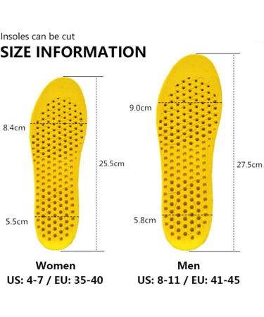 Yurruon Soft Breathable Insoles - Shock-Damping Honeycomb Orthopedic Inserts for Men & Women (35-40) - 2.5 cm Height - Buy Online on GoSupps.com