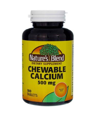 Nature's Blend Calcium Chewable Bavarian Cream 500 mg 100 Tabs Bavarian Cream 100 Count (Pack of 1)