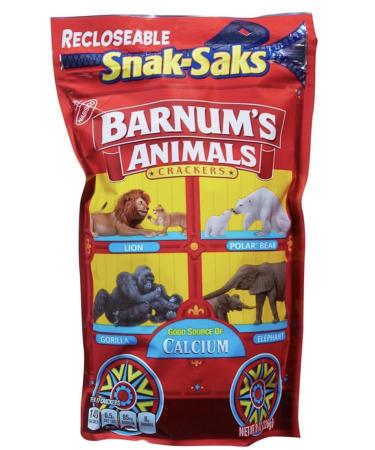 Barnums Animal Crackers Snack 8 oz Bag w/JS REDHOK DEALZ Sticker