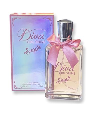 DIVA GIRL SHINE SUGAR - Eau de Parfum for Women - Notes of Tangerine Honeysuckle and Wild Berry - 3.4 Fl Oz