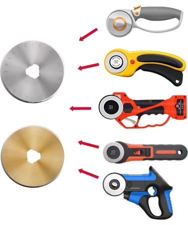 16 Pack 45mm Olfa Rotary Cutter Blades for DIY Crafts and Sewing - Replacement Blades for Quilting, Scrapbooking, and Handcrafting - Silver and Titanium Plated - Buy Online on GoSupps.com