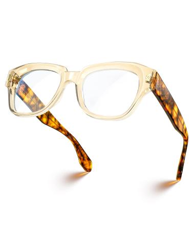 VISOONE Light Weight Square Blue Light Blocking Glasses with Anti Computer Glare for Gaming Women and Men GROUSE