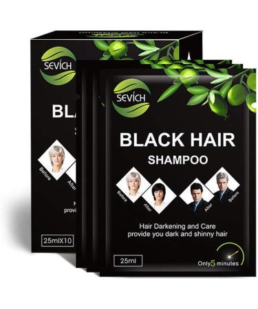 Katpost Pack of 10x 25ml Instant Hair Dye for Men Women Black Coloring Shampoo - Natural Ingredients Black Hair Shampoo - Buy Online on GoSupps.com