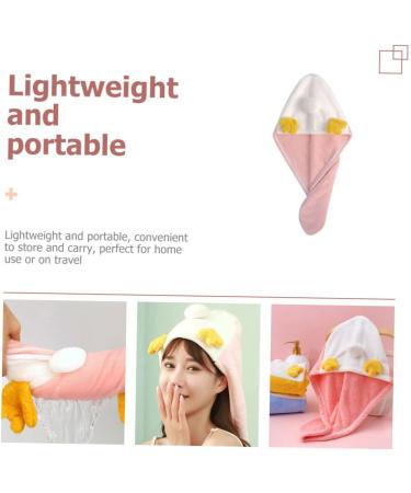 Amosfun Coral Fleece Dry Hair Hat Shower Caps for Women Water Absorbent Hats Girls Hat Salon Dry Hair Hat Wet Hair Towel Bathing Hair Dry Caps Hair Cap Pink Super Absorbent Pink 52x23cm - Buy Online on GoSupps.com