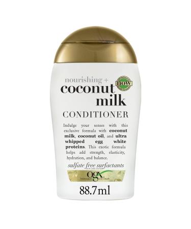 OGX | Nourishing + Coconut Milk Conditioner (3 oz Travel Size Bottle) Nourishing Conditioner for All Hair Types Moisturizing Hair Care with Coconut Milk