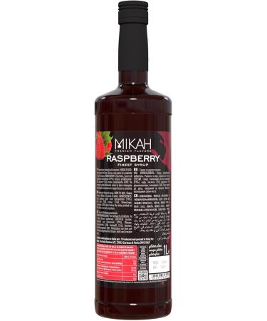 Mikah - Premium Flavors - Raspberry (Raspberry) x2 | Syrup for drinks and desserts | Professional use | 2 bottles of 1 liter (2x1000ml) - Buy Online on GoSupps.com