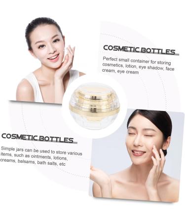 POPETPOP Cream Bottle Refillable Makeup Jars Small Pot Jar Refillable Bottle Empty Sample Container Clear Skincare Makeup Cream Sub Jar Glass Pp Inner Cover Travel Multipurpose 7.1X6X6CM Golden - Buy Online on GoSupps.com