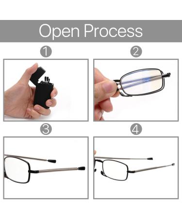 VANANA Folding Reading Glasses - Blue Light Blocking Spring Hinge Pocket Size (2 Pairs) with Hard Cases - International Shipping Available - Buy Online on GoSupps.com