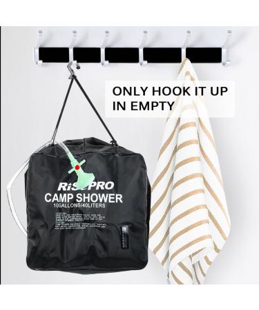 RISEPRO 10 Gallons Solar Shower Bag for Camping & Hiking - Hot Water with Temperature Gauge - 40L Outdoor Solar Heating Shower - Buy Online on GoSupps.com