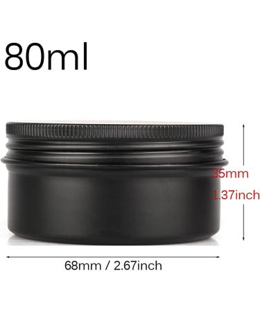 Buy 12 Pack Matt Black Aluminum Screw Cap Cans - 80ml Round Cosmetic & Candle Containers with Stickers - International Shipping Available - Buy Online on GoSupps.com