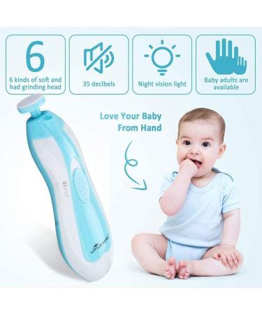 Baby Electric Nail File Drill: Safe 6-in-1 Trimmer for Toes and Fingers (Blue) - Buy Online on GoSupps.com