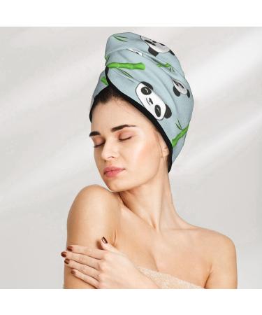 Buy Panda Bamboo Twigs Microfiber Hair Towel - Soft Super Absorbent Quick Dry Hair Wrap for Long Curly & Thick Hair | Coral Velvet Women s Towel - Buy Online on GoSupps.com