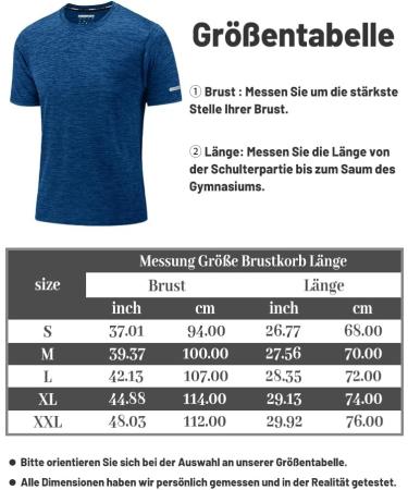 KEFITEVD Men's Functional Sports T-Shirt - Breathable Quick-Drying Fitness Tee - Round Neck Training Shirt in Blue (3XL) - International Shipping Available - Buy Online on GoSupps.com