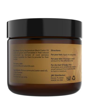 Sunny Isle Jamaican Black Castor Oil Pure Butter with African Chebe Powder - 2oz | All-Natural Hair & Skin Moisturizer for All Types - Longer Stronger Hair - Buy Online on GoSupps.com