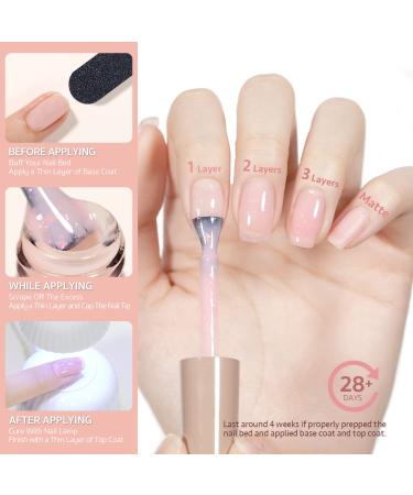 GAOY Jelly Nude Gel Nail Polish - 16ml Sheer Pink Glitter & Shimmering UV Cure for Nail Art DIY - Buy Online on GoSupps.com