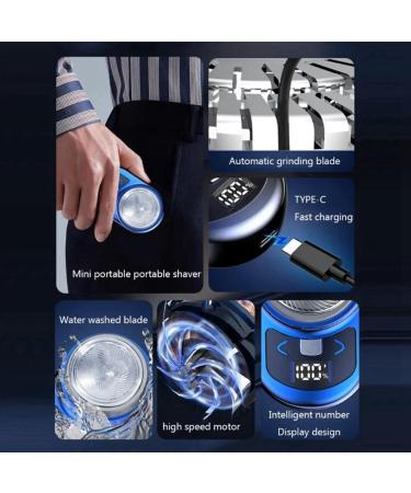Portable Electric Shaver for Men - Mini Beard Shaver with LCD Display Rechargeable & Travel-Friendly - Easy to Use Silver - Buy Online on GoSupps.com