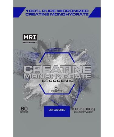 MRI Performance Creatine Monohydrate Powder - 100% Pure Micronized Creatine for Muscle Growth Strength & Endurance | 300g 60 Servings Unflavored - Buy Online on GoSupps.com