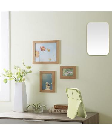 HGUEB 8 Inch Foldable Portable Princess Makeup Mirror - Green | Dual-Purpose Table Desk & Wall Hanging Square Mirror - Buy Online on GoSupps.com
