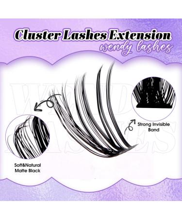 WENDY Lashes Clusters - DIY Eyelash Extensions D Curl 40D & Bottom Lashes | Soft Wispy Individual Lashes | Perfect for Beginners | 10-16 MM - Buy Online on GoSupps.com