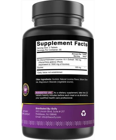 Oxify DGL 380 mg | 180 Tablets | Gluten-Free Non-GMO | Supplement Made in USA - Buy Online on GoSupps.com