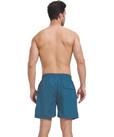 Ougelebo Men's Swim Trunks - Quick-Drying Beach Shorts with Mesh Lining | XXL Peacock Blue - International Shipping Available - Buy Online on GoSupps.com