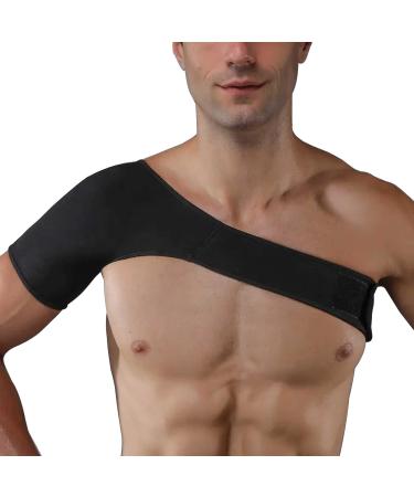 KAV Shoulder Brace - Neoprene, Adjustable Pain Relief Support for Injury, Sprains & Inflammation - One Size Fits All (Black) - SGS Certified - Buy Online on GoSupps.com