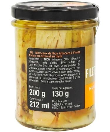 Tuna fillets olive oil lemon and thyme - Pot 200g - Buy Online on GoSupps.com