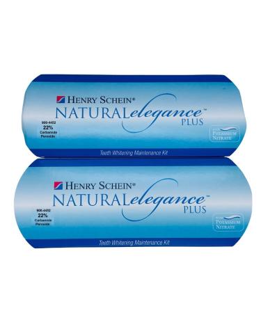 Natural Elegance  Plus 22% Carbamide Peroxide Mint Flavor Teeth Whitening Gel by Henry Schein Two 3-ml Syringes 2 Pack Compare to Opalescence Dramatic Professional Whitening Reduced Sensitivity