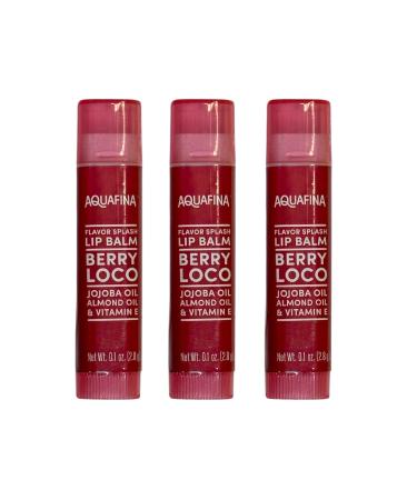 Aquafina Lip Balm - 3 Tubes - Berry Loco