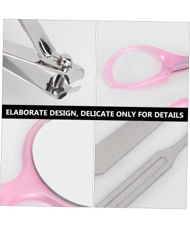 DOITOOL Fingernail Trimmer Tools Nail Kit Nail Trimming Kit Fingernail File Stainless Steel The Mirror Nail Kits Nail Clipper Kit 8 in 1 Nail File Manicure Pink Nail medium Pink - Buy Online on GoSupps.com