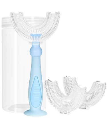 U Shaped Toothbrush Kids,Kids Toothbrushes U Shape with 3 PCS Heads for Toddler,Childrens, Whole Mouth Kids Tooth Brush for Age 2-6 Years Blue 2-6 Year (Kids) Blue - Buy Online on GoSupps.com