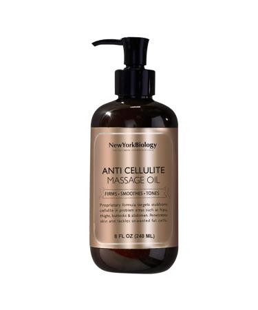 New York Biology Anti Cellulite Massage Oil 8 Fl. oz  Made with 100% Natural Oils  Sensual Body Oil for Massage Therapy, Muscle Relaxation and Deep Tissue Anti Cellulite 8 Fl Oz (Pack of 1)