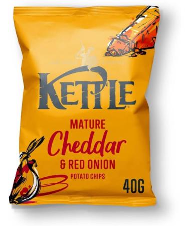 Kettle Hand cooked Crisps Premier Potato Chips Light salted Cheddar & Red Onion Sea Salt & Vinegar Black Pepper and Sweet Chilli Sour Cream 40g x 18 Packs - Buy Online on GoSupps.com