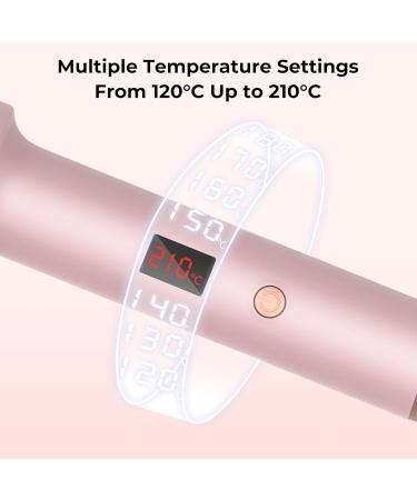 Thermal Brush 38mm - Hot Air Styling & Curling Brush with LCD Display | Volume Boosting Round Brush for Women - Perfect Travel Gift in Pink - Buy Online on GoSupps.com