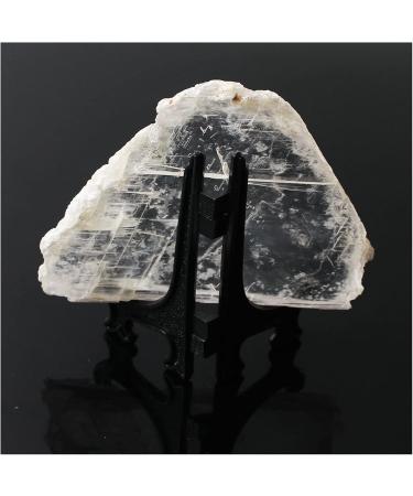 Natural Selenite Crystal White Transparent Slice Irregular Shaped with Black Stand Minerals Specimen Reiki Home Decor (Color : Selenite Slice Size : 150-200g) 150-200g Selenite Slice - Buy Online on GoSupps.com