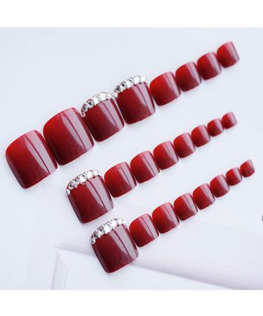 Brishow Artificial Toenails - 24pcs Acrylic Stick-On Geometric False Nails for Women & Girls - International Shipping Available - Buy Online on GoSupps.com
